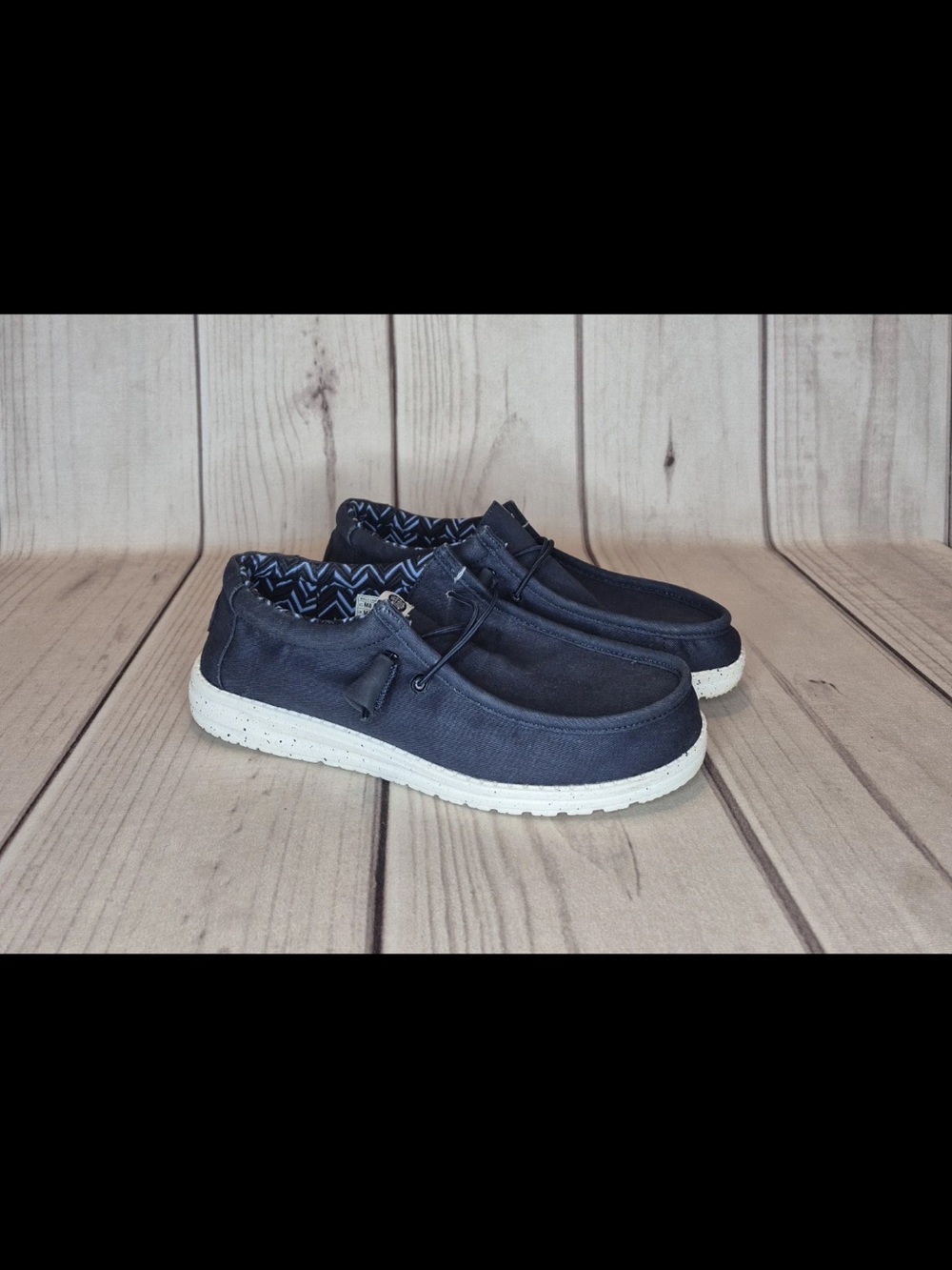 Hey Dude Men's Size 8 Wally Canvas Navy Casual Slip-On Comfort Shoes